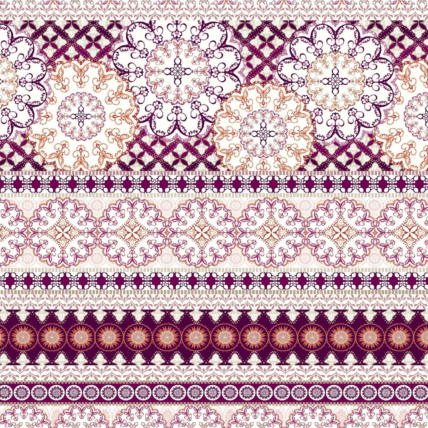 Heather Gray Coral Printed Medallion Rayon Spandex Jersey Knit fabric, 60" wide, 180 gsm, 4-way stretch – P-10-HVY-RSJ