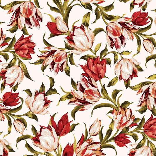 Off White Color Rayon Spandex Jersey knit fabric, Printed fabric, 4-way stretch