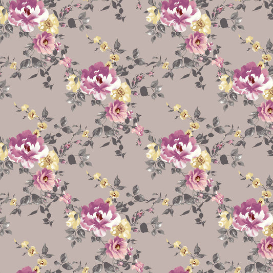 Dusty Pink Rose Floral Pattern Printed Rayon Spandex Jersey knit fabric by the yard