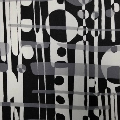 Black Off White Abstract Pattern on Scuba Crepe Knit Fabric by the Yard- Style P1113-702