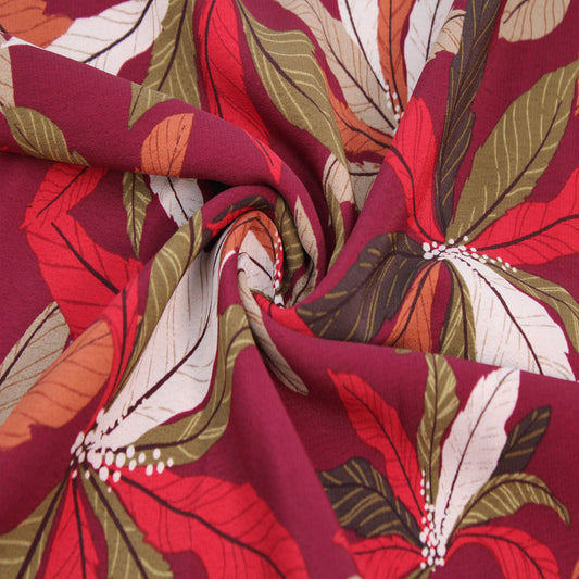 59" Floral Tropical Pattern Printed Poly Moroccan Fabric by the Yard - 120gsm - continuous up to 100 yards(SKU-P-2793-754)