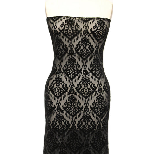 Printed Poly Power Mesh Flocking Fabric 60" Wide (92% Polyester, 8% Spandex) – Lightweight Stretch Mesh-(P-4204-453)