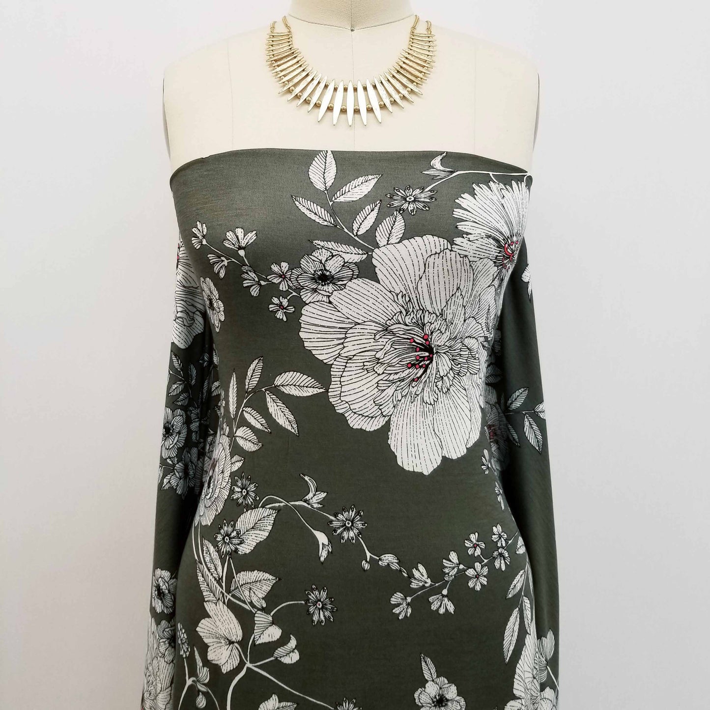 army green rayon spandex jersey knit fabric, print fabric