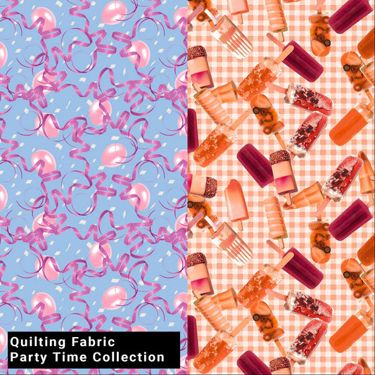 44" Wide 100% Cotton No Stretch Quilting Fabric-Printed Designs for Sewing, Clothing, Crafts, Accessories, Home Decor,  and DIY Projects (Quilting Fabric- Party Time Collection)