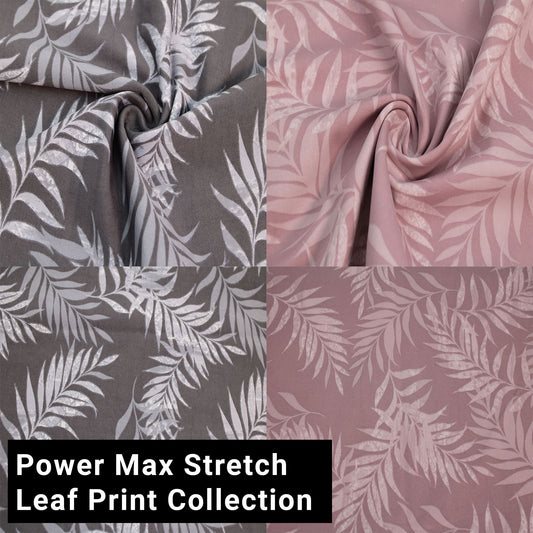 60" Wide Poly Spandex Printed Power Max Stretch Fabric by The Yard-Apparel, Clothing, Headbands, Accessories, Maternity, Swimwear, Activewear, and DIY Project (Leaf Print Collection)