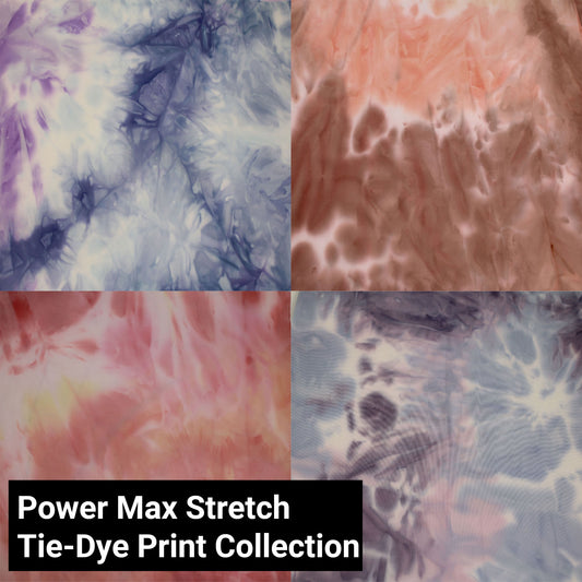 60" Wide Poly Spandex Printed Power Max Stretch Fabric by The Yard-Apparel, Clothing, Headbands, Accessories, Maternity, Swimwear, Activewear, and DIY Project (Tie-Dye Print Collection)