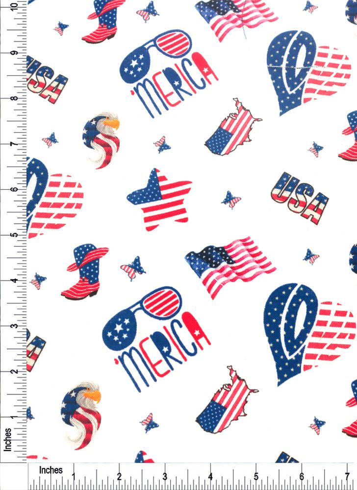 44" Wide 100% Cotton No Stretch Quilting Fabric-Printed Designs for Sewing, Clothing, Crafts, Accessories, Home Decor,  and DIY Projects (Quilting Fabric- Patriotic Collection)