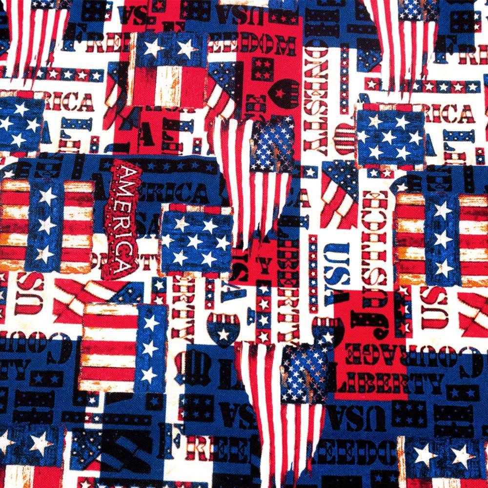 44" Wide 100% Cotton No Stretch Quilting Fabric-Printed Designs for Sewing, Clothing, Crafts, Accessories, Home Decor,  and DIY Projects (Quilting Fabric- Patriotic Collection)