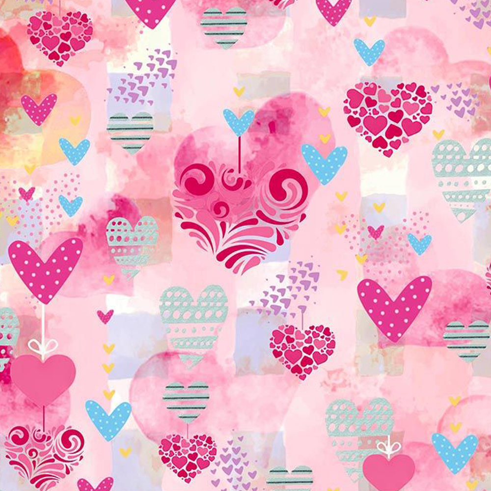 44" Wide 100% Cotton No Stretch Quilting Fabric-Printed Designs for Sewing, Clothing, Crafts, Accessories, Home Decor,  and DIY Projects (Quilting Fabric- Valentine Collection)